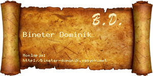 Bineter Dominik névjegykártya